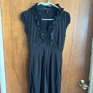 BCBGMaxAzria Black Ruffled Midi Dress